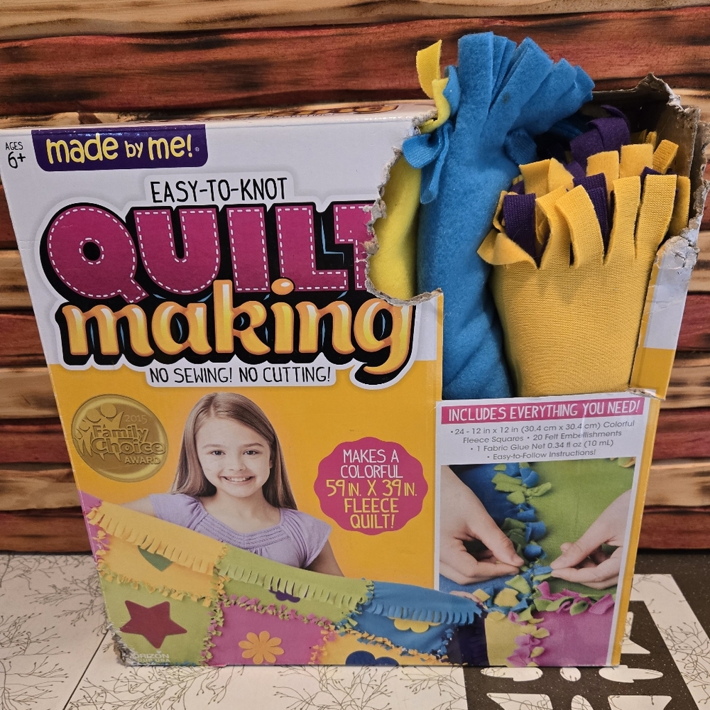New kid craft kit fleece quilt blanket Made By Me